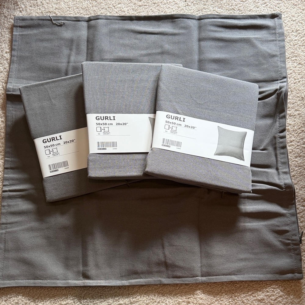 GURLI Gray Pillow Covers Set - 4